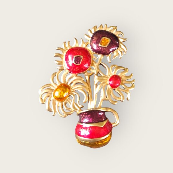 Avon Jewelry - YSL Designed Sunflower Brooch for Avon